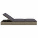 Ligbed met kussens 2-persoons poly rattan grijs