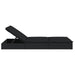 Ligbed met kussens 2-persoons poly rattan zwart