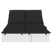 Ligbed met kussens 2-persoons poly rattan wit