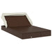 Ligbed 2-persoons met dak 213x118x97 cm poly rattan bruin