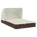 Ligbed 2-persoons met dak 213x118x97 cm poly rattan bruin