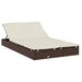 Ligbed 2-persoons met dak 213x118x97 cm poly rattan bruin