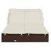 Ligbed 2-persoons met dak 213x118x97 cm poly rattan bruin