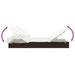Ligbed 2-persoons met dak 213x118x97 cm poly rattan bruin