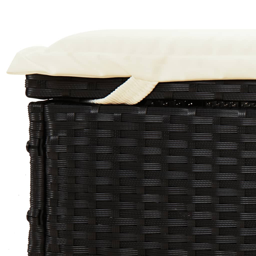 Ligbed 2-persoons met dak 213x118x97 cm poly rattan zwart