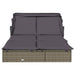 Ligbed 2-persoons met dak 213x118x97 cm poly rattan grijs