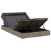Ligbed 2-persoons met dak 213x118x97 cm poly rattan grijs