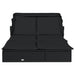 Ligbed 2-persoons met dak 213x118x97 cm poly rattan zwart