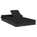 Ligbed 2-persoons met dak 213x118x97 cm poly rattan zwart
