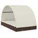 Ligbed 2-persoons met rond dak 211x112x140 cm poly rattan bruin