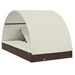 Ligbed 2-persoons met rond dak 211x112x140 cm poly rattan bruin