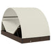 Ligbed 2-persoons met rond dak 211x112x140 cm poly rattan bruin