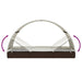 Ligbed 2-persoons met rond dak 211x112x140 cm poly rattan bruin