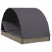 Ligbed 2-persoons met rond dak 211x112x140 cm poly rattan grijs