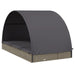 Ligbed 2-persoons met rond dak 211x112x140 cm poly rattan grijs