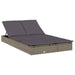 Ligbed 2-persoons met rond dak 211x112x140 cm poly rattan grijs