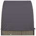 Ligbed 2-persoons met rond dak 211x112x140 cm poly rattan grijs