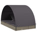 Ligbed 2-persoons met rond dak 211x112x140 cm poly rattan grijs