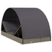 Ligbed 2-persoons met rond dak 211x112x140 cm poly rattan grijs