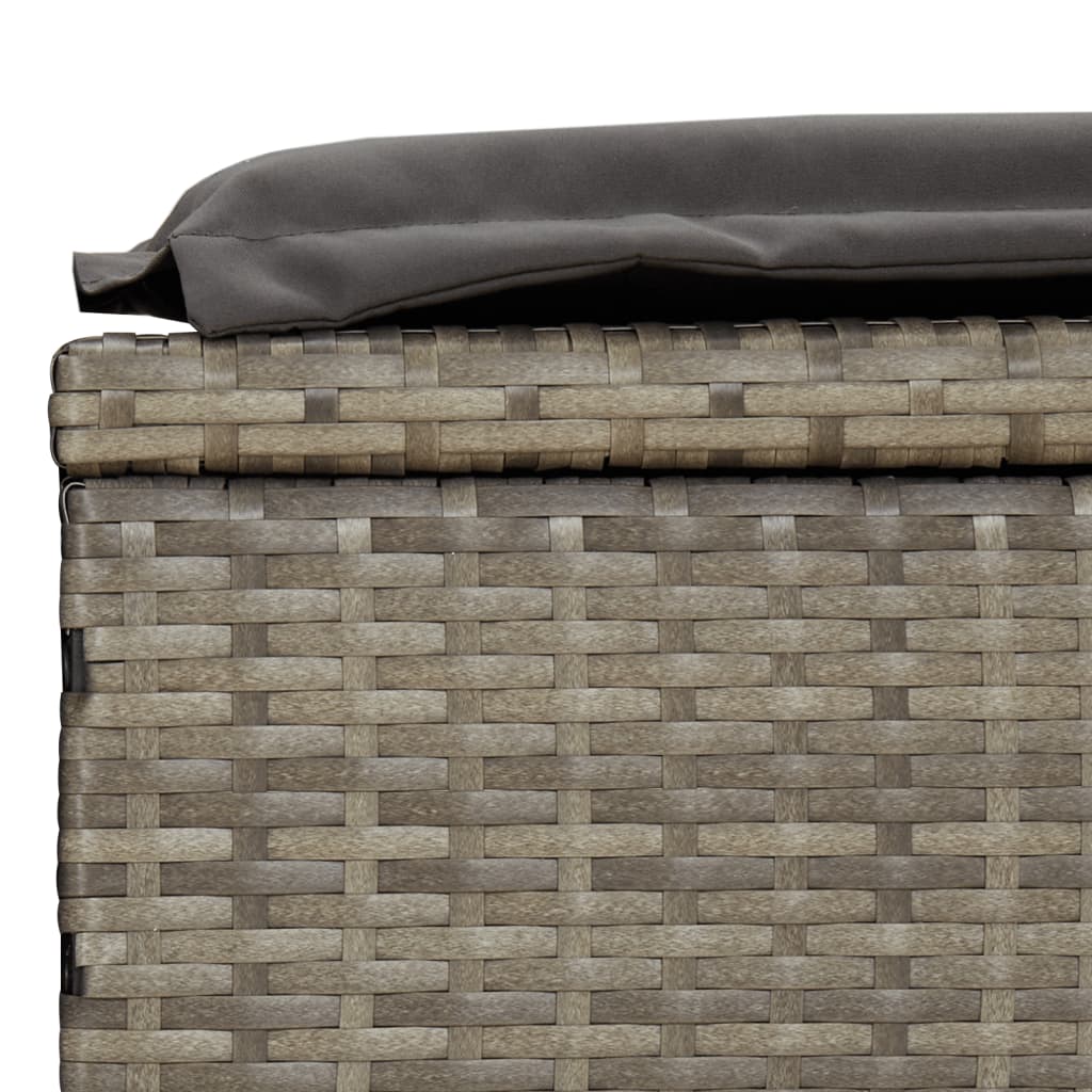 Ligbed 2-persoons met rond dak 211x112x140 cm poly rattan grijs