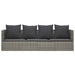 Loungebed met kussens poly rattan grijs