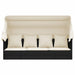 Loungebed met luifel en kussens poly rattan zwart