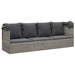 Loungebed met luifel en kussens poly rattan grijs