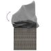Loungebed met luifel en kussens poly rattan grijs