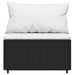 4-delige Loungeset met kussens poly rattan zwart