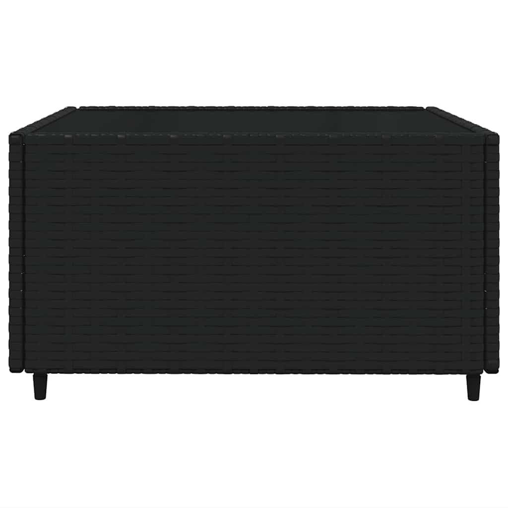 4-delige Loungeset met kussens poly rattan zwart