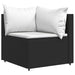 3-delige Loungeset met kussens poly rattan zwart