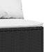 Tuinmiddenbank met kussens poly rattan zwart