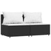 Tuinmiddenbanken met kussens 2 st poly rattan zwart