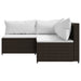 3-delige Loungeset met kussens poly rattan bruin