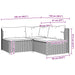 3-delige Loungeset met kussens poly rattan bruin
