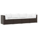 4-delige Loungeset met kussens poly rattan bruin