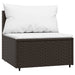 4-delige Loungeset met kussens poly rattan bruin