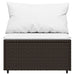 4-delige Loungeset met kussens poly rattan bruin