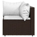 4-delige Loungeset met kussens poly rattan bruin