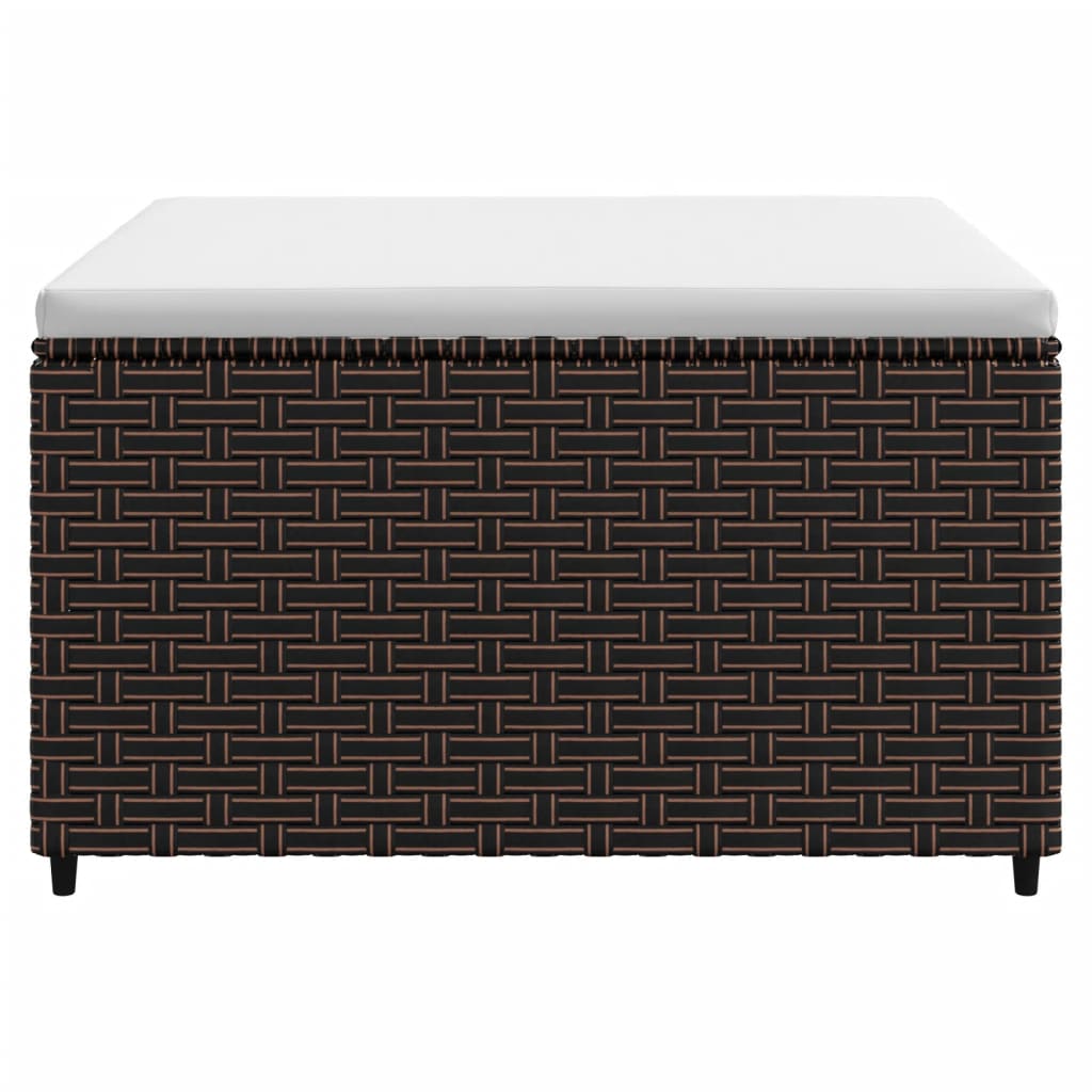 Voetensteunen 2 st met kussens poly rattan bruin