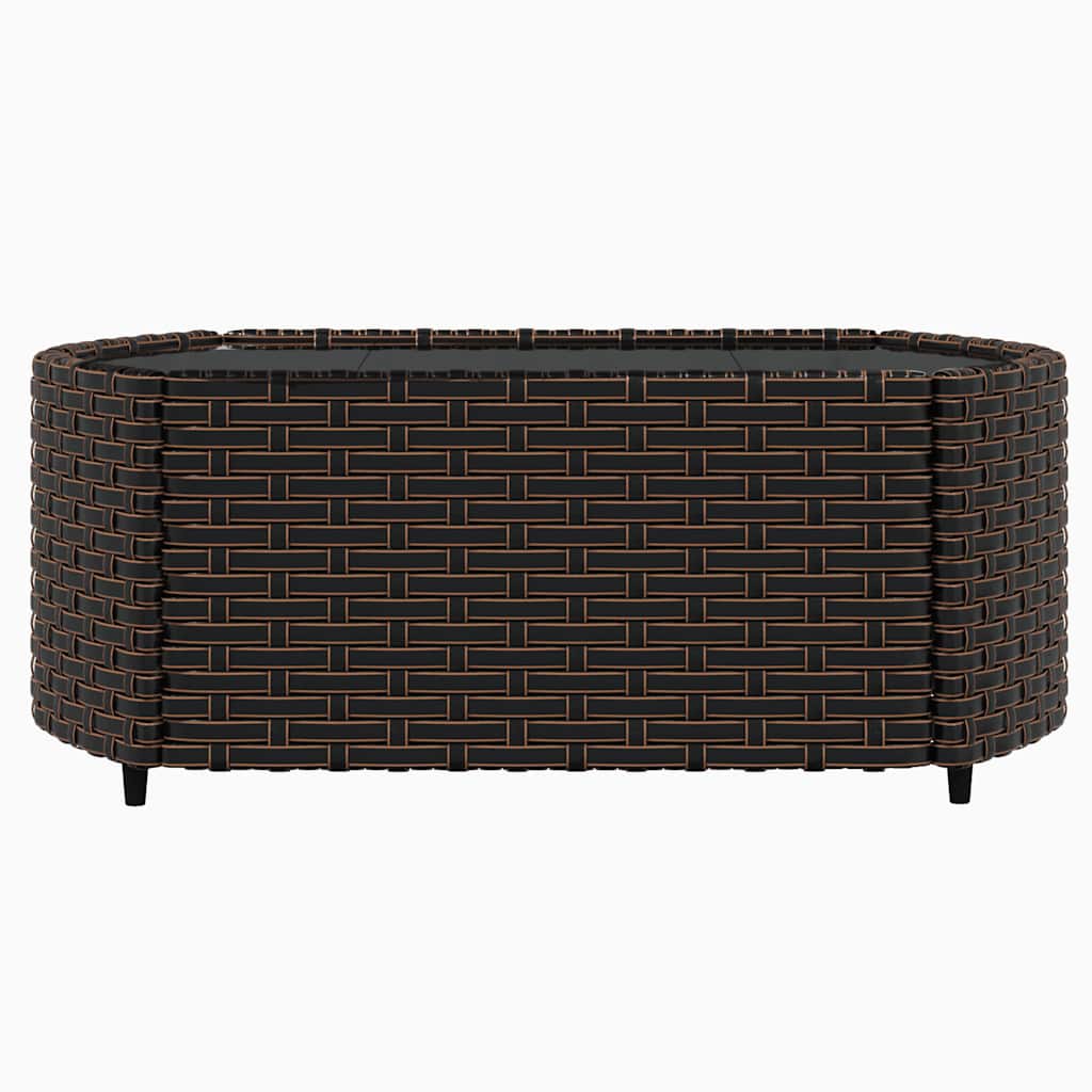 3-delige Loungeset met kussens poly rattan bruin