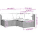 3-delige Loungeset met kussens poly rattan grijs