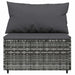 3-delige Loungeset met kussens poly rattan grijs