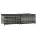 Voetensteunen 2 st met kussens poly rattan grijs