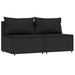3-delige Loungeset met kussens poly rattan zwart