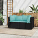 Tuinhoekbanken met kussens 2 st poly rattan zwart