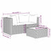 3-delige Loungeset met kussens poly rattan zwart