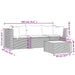 4-delige Loungeset met kussens poly rattan zwart
