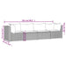 4-delige Loungeset met kussens poly rattan zwart