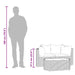 3-delige Loungeset met kussens poly rattan zwart